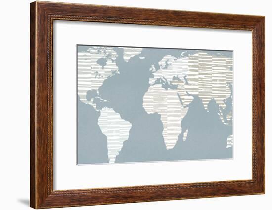 Calm World Map Crop-Moira Hershey-Framed Premium Giclee Print