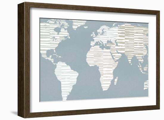 Calm World Map Crop-Moira Hershey-Framed Premium Giclee Print
