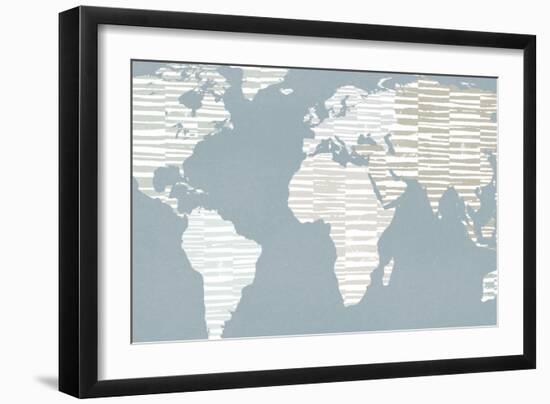 Calm World Map Crop-Moira Hershey-Framed Premium Giclee Print