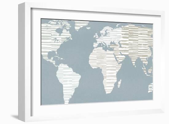 Calm World Map Crop-Moira Hershey-Framed Premium Giclee Print