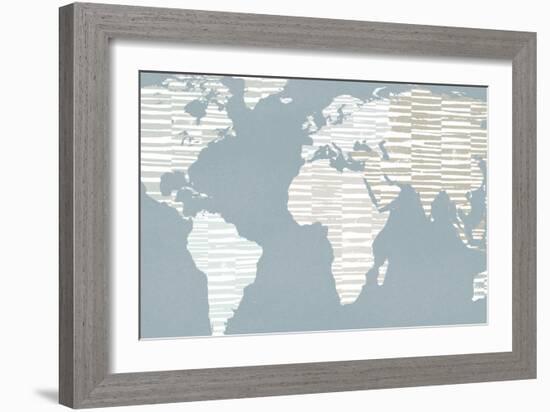 Calm World Map Crop-Moira Hershey-Framed Art Print