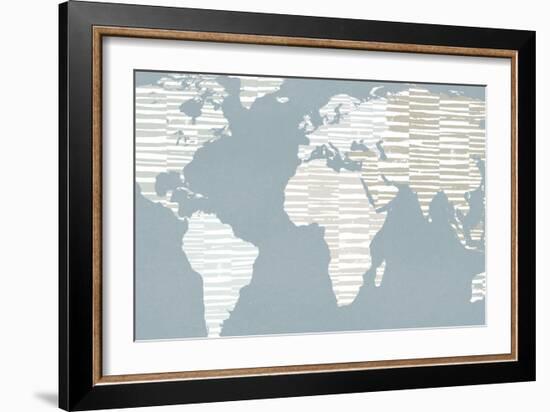 Calm World Map Crop-Moira Hershey-Framed Art Print