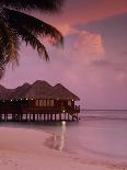 Beach and Water Villas at Sunset, Maldive Islands, Indian Ocean-Calum Stirling-Premier Image Canvas