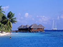 Beach and Water Villas at Sunset, Maldive Islands, Indian Ocean-Calum Stirling-Premier Image Canvas