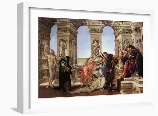 Calumny of Appeles-Sandro Botticelli-Framed Art Print