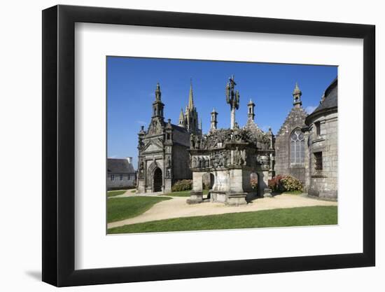 Calvary and Church in the Parish Close, Guimiliau, Finistere, Brittany, France, Europe-Stuart Black-Framed Photographic Print