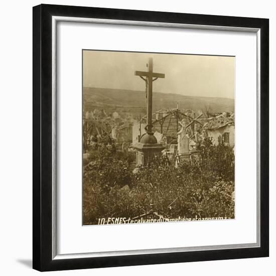 Calvary at the cemetery of Esnes, northern France, c1914-c1918-Unknown-Framed Photographic Print