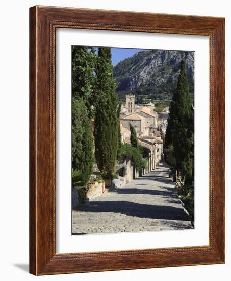 Calvary Steps with View over Old Town, Pollenca (Pollensa), Mallorca (Majorca), Balearic Islands, S-Stuart Black-Framed Photographic Print