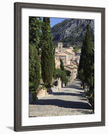 Calvary Steps with View over Old Town, Pollenca (Pollensa), Mallorca (Majorca), Balearic Islands, S-Stuart Black-Framed Photographic Print