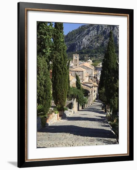 Calvary Steps with View over Old Town, Pollenca (Pollensa), Mallorca (Majorca), Balearic Islands, S-Stuart Black-Framed Photographic Print