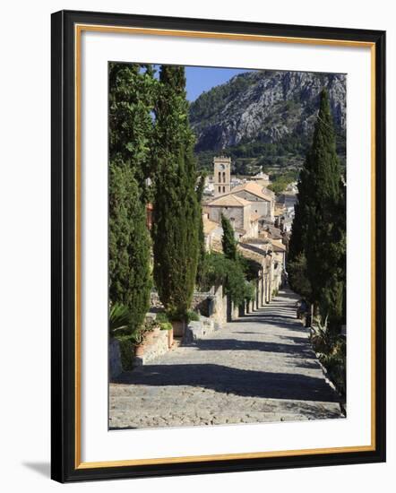 Calvary Steps with View over Old Town, Pollenca (Pollensa), Mallorca (Majorca), Balearic Islands, S-Stuart Black-Framed Photographic Print