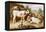 Calves and Poultry by a Byre-Walter Hunt-Framed Premier Image Canvas