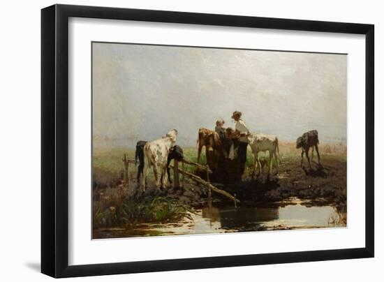 Calves at a Trough-Willem Maris-Framed Giclee Print