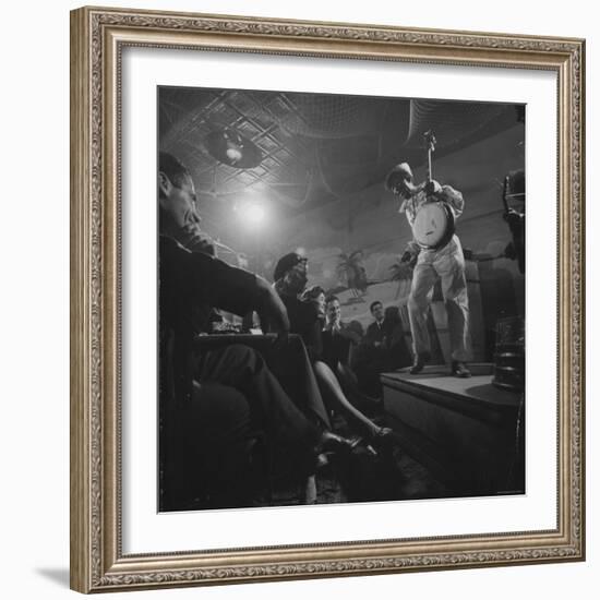 Calypso Singer Known as "Pork Chop" Performing at a Nightclub-Yale Joel-Framed Photographic Print