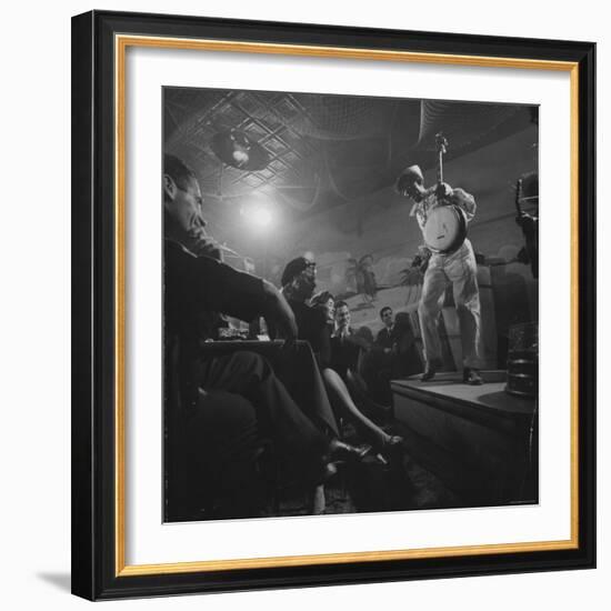 Calypso Singer Known as "Pork Chop" Performing at a Nightclub-Yale Joel-Framed Photographic Print