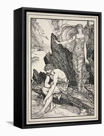 Calypso Takes Pity on Ulysses, from 'Tales of the Greek Seas' by Andrew Lang, 1926-Henry Justice Ford-Framed Premier Image Canvas
