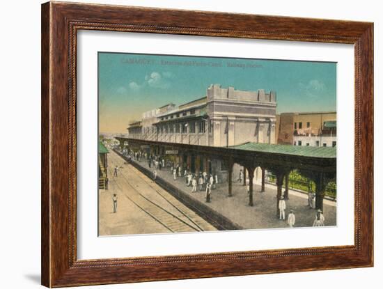 Camaguey. Estacion del Ferro-Carril. Railway Station, Cuba, c1910s-Unknown-Framed Giclee Print