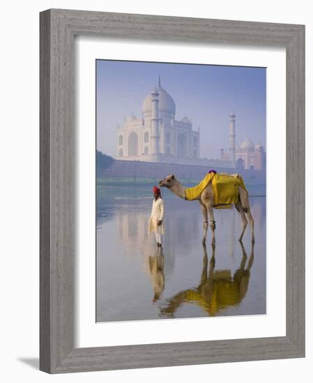 Camal and Driver, Taj Mahal, Agra, Uttar Pradesh, India-Doug Pearson-Framed Photographic Print