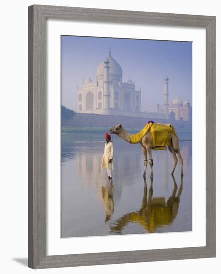 Camal and Driver, Taj Mahal, Agra, Uttar Pradesh, India-Doug Pearson-Framed Photographic Print