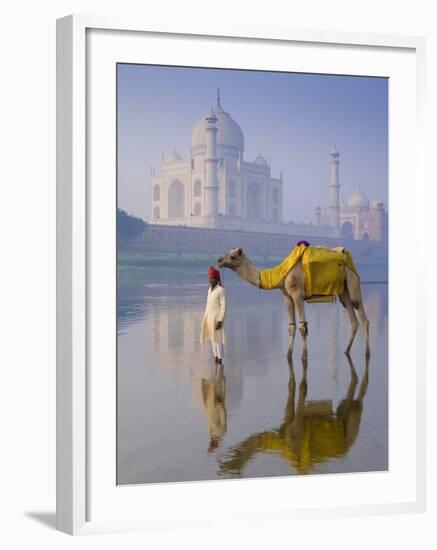 Camal and Driver, Taj Mahal, Agra, Uttar Pradesh, India-Doug Pearson-Framed Photographic Print