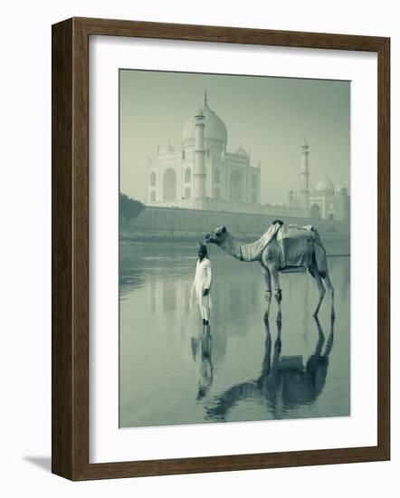 Camal and Driver, Taj Mahal, Agra, Uttar Pradesh, India-Doug Pearson-Framed Photographic Print