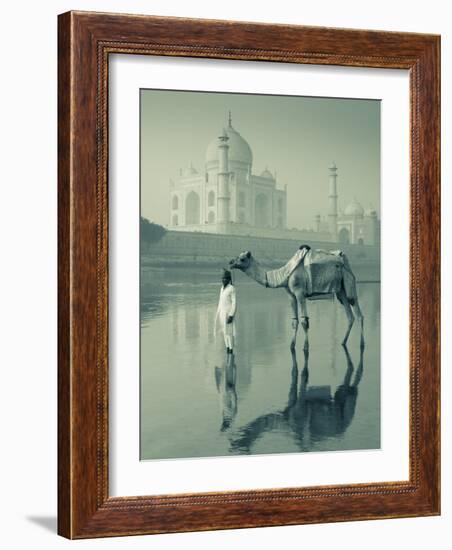 Camal and Driver, Taj Mahal, Agra, Uttar Pradesh, India-Doug Pearson-Framed Photographic Print