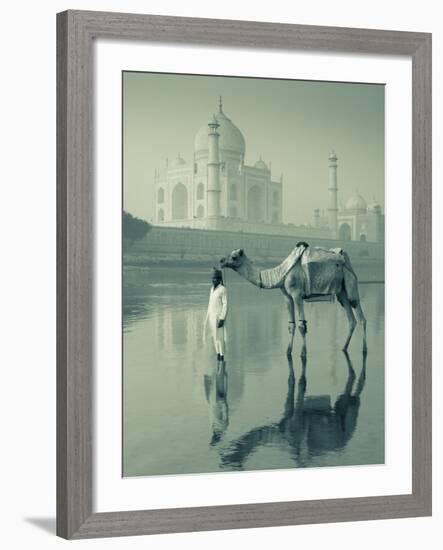 Camal and Driver, Taj Mahal, Agra, Uttar Pradesh, India-Doug Pearson-Framed Photographic Print