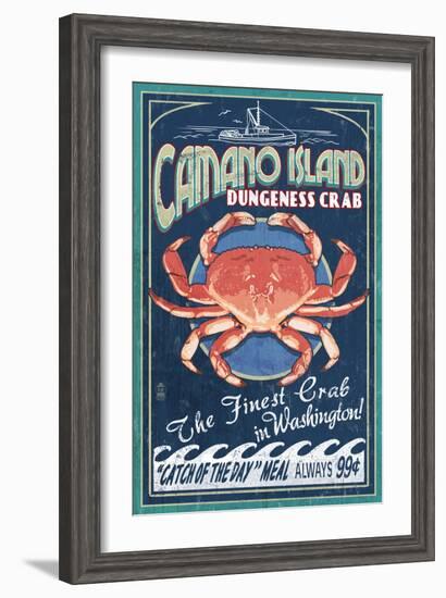 Camano Island, Washington - Dungeness Crab-Lantern Press-Framed Art Print