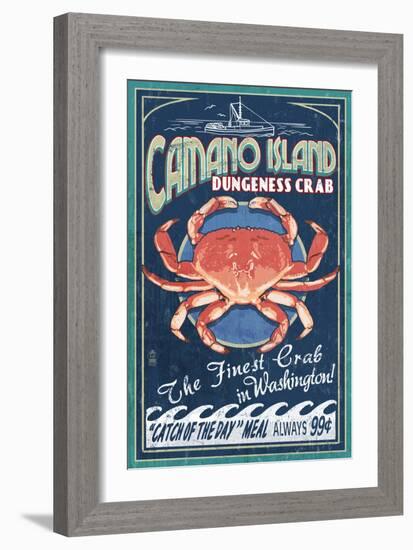 Camano Island, Washington - Dungeness Crab-Lantern Press-Framed Art Print