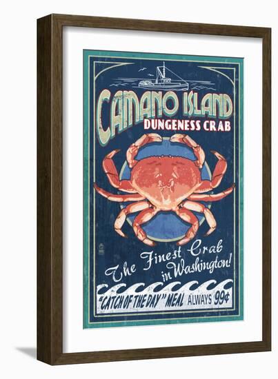 Camano Island, Washington - Dungeness Crab-Lantern Press-Framed Art Print