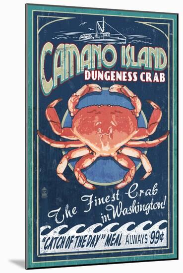 Camano Island, Washington - Dungeness Crab-Lantern Press-Mounted Art Print
