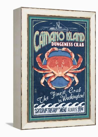 Camano Island, Washington - Dungeness Crab-Lantern Press-Framed Stretched Canvas