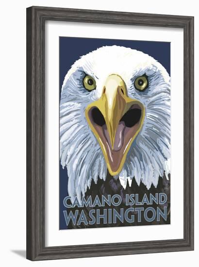 Camano Island, Washington - Eagle Up Close-Lantern Press-Framed Art Print
