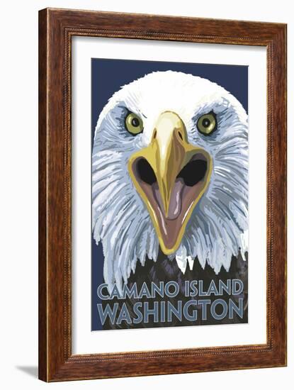 Camano Island, Washington - Eagle Up Close-Lantern Press-Framed Art Print