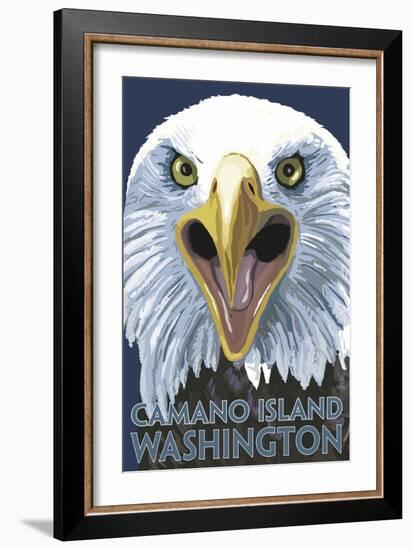 Camano Island, Washington - Eagle Up Close-Lantern Press-Framed Art Print