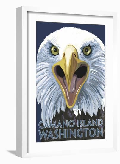 Camano Island, Washington - Eagle Up Close-Lantern Press-Framed Art Print