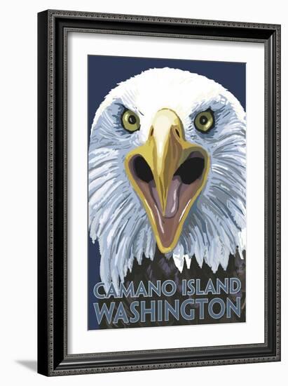 Camano Island, Washington - Eagle Up Close-Lantern Press-Framed Art Print