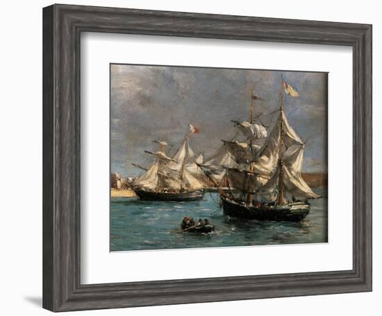 Camaret Dock-Eug?ne Boudin-Framed Giclee Print