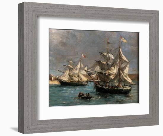 Camaret Dock-Eug?ne Boudin-Framed Giclee Print