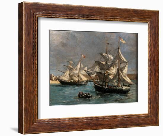 Camaret Dock-Eug?ne Boudin-Framed Giclee Print