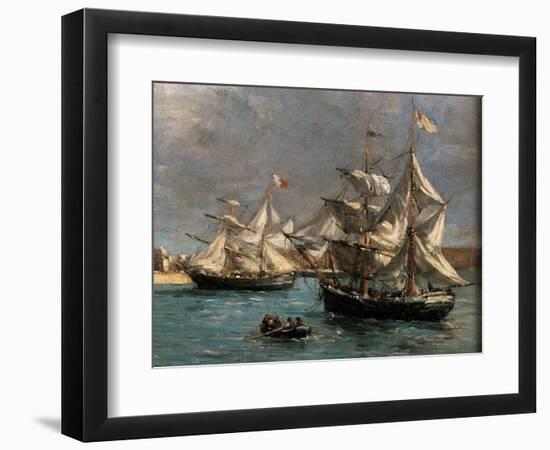 Camaret Dock-Eug?ne Boudin-Framed Giclee Print