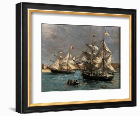 Camaret Dock-Eug?ne Boudin-Framed Giclee Print