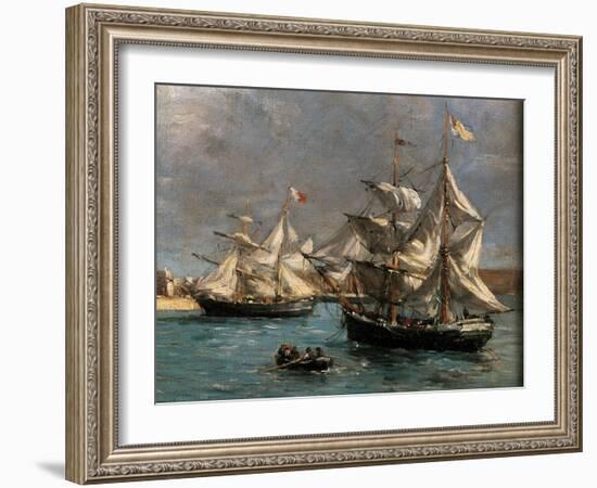 Camaret Dock-Eug?ne Boudin-Framed Giclee Print