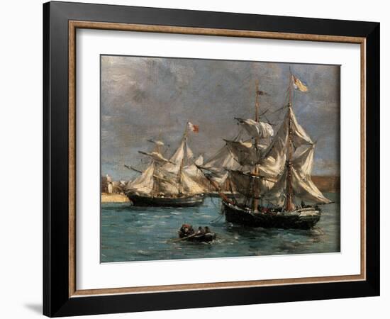 Camaret Dock-Eug?ne Boudin-Framed Giclee Print