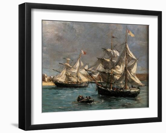 Camaret Dock-Eug?ne Boudin-Framed Giclee Print