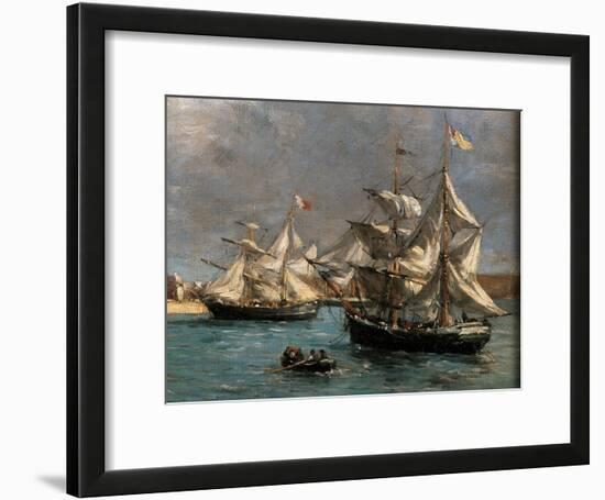 Camaret Dock-Eug?ne Boudin-Framed Giclee Print