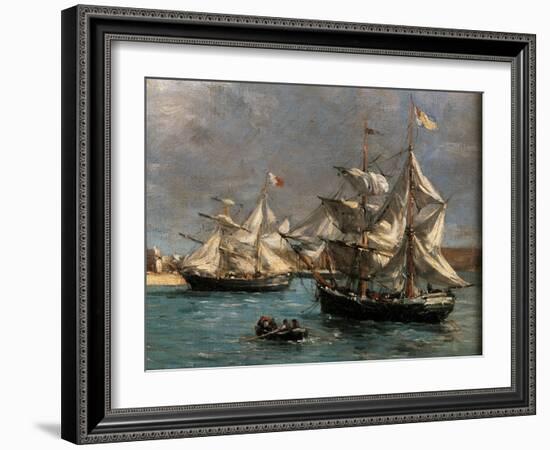 Camaret Dock-Eug?ne Boudin-Framed Giclee Print