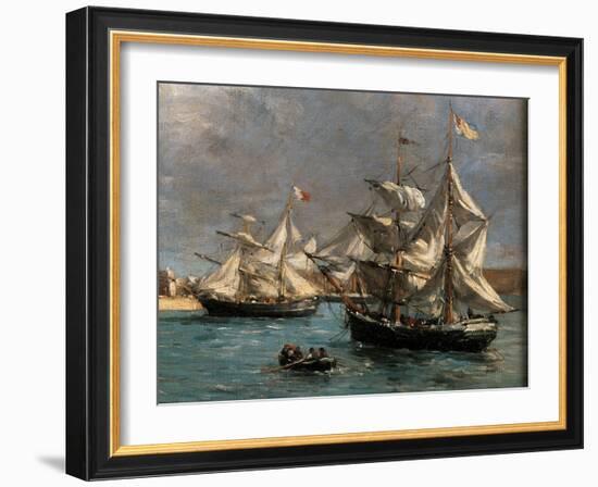 Camaret Dock-Eug?ne Boudin-Framed Giclee Print