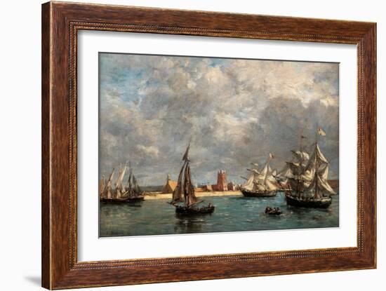 Camaret Dock-Eugène Boudin-Framed Art Print