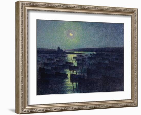 Camaret, Moonlight and Fishing Boats, 1894-Maximilien Luce-Framed Giclee Print